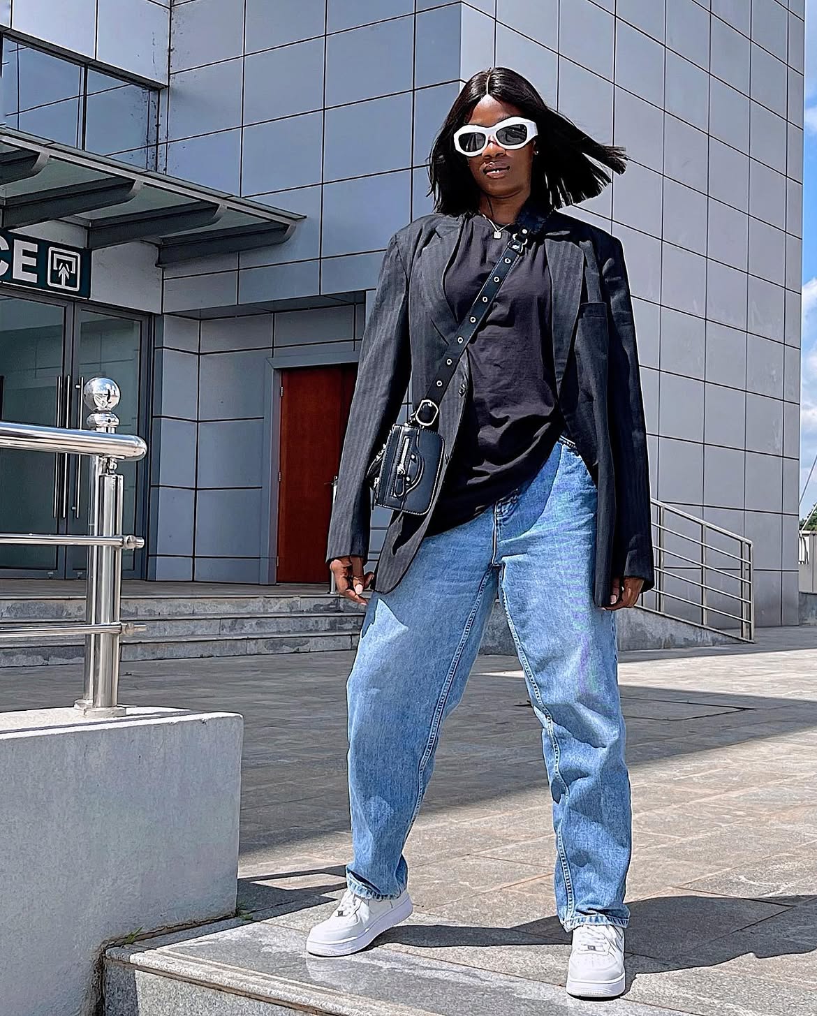 Oversized Blazer With Baggy Jeans Street Style