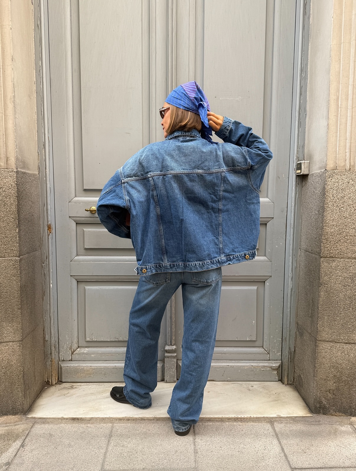 Oversized Denim Jacket With Wide Leg Jeans