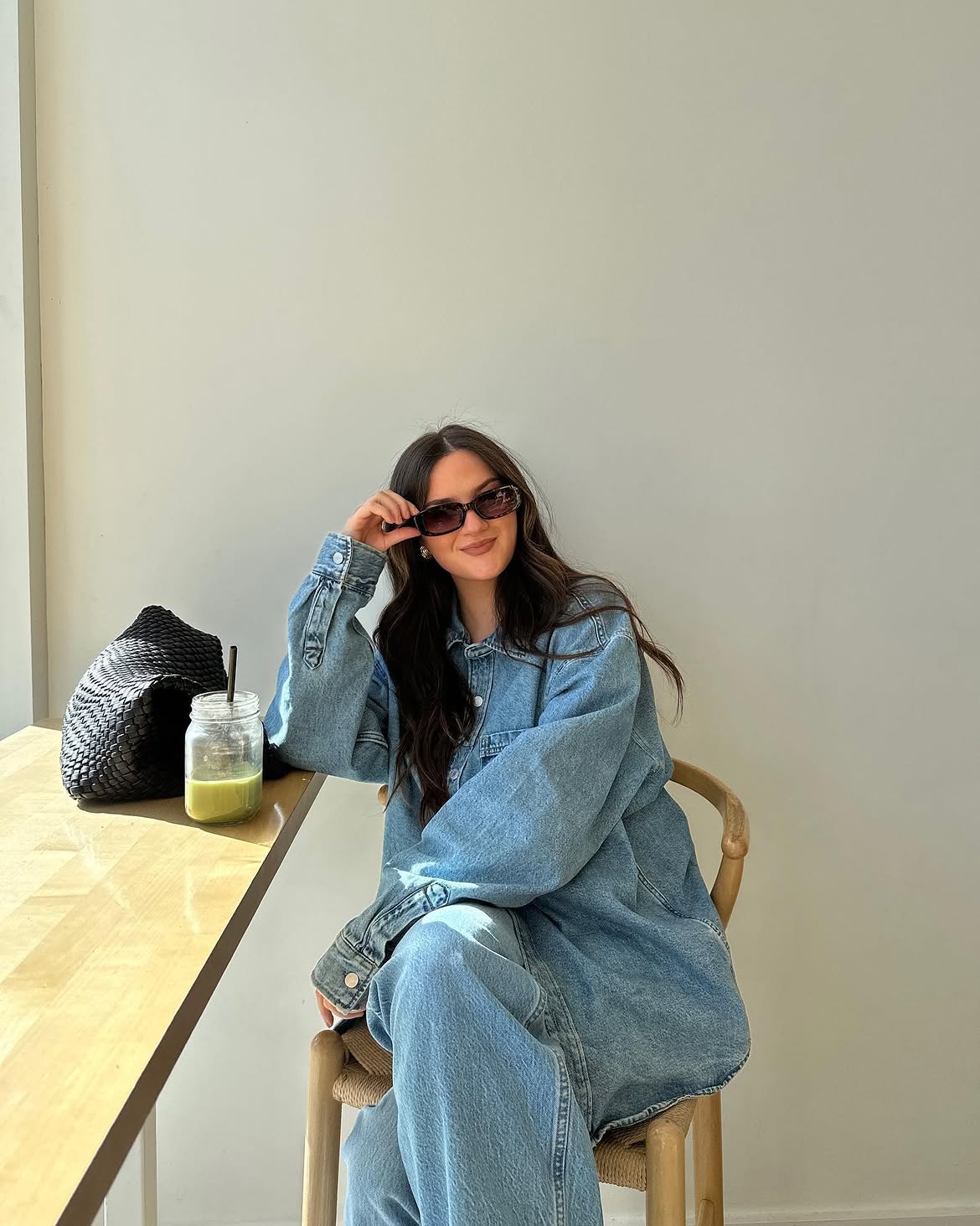 Oversized Denim Jacket With Wide Leg Jeans
