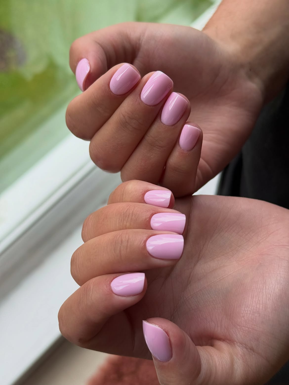 Pastel Pink Gel Squoval Nails