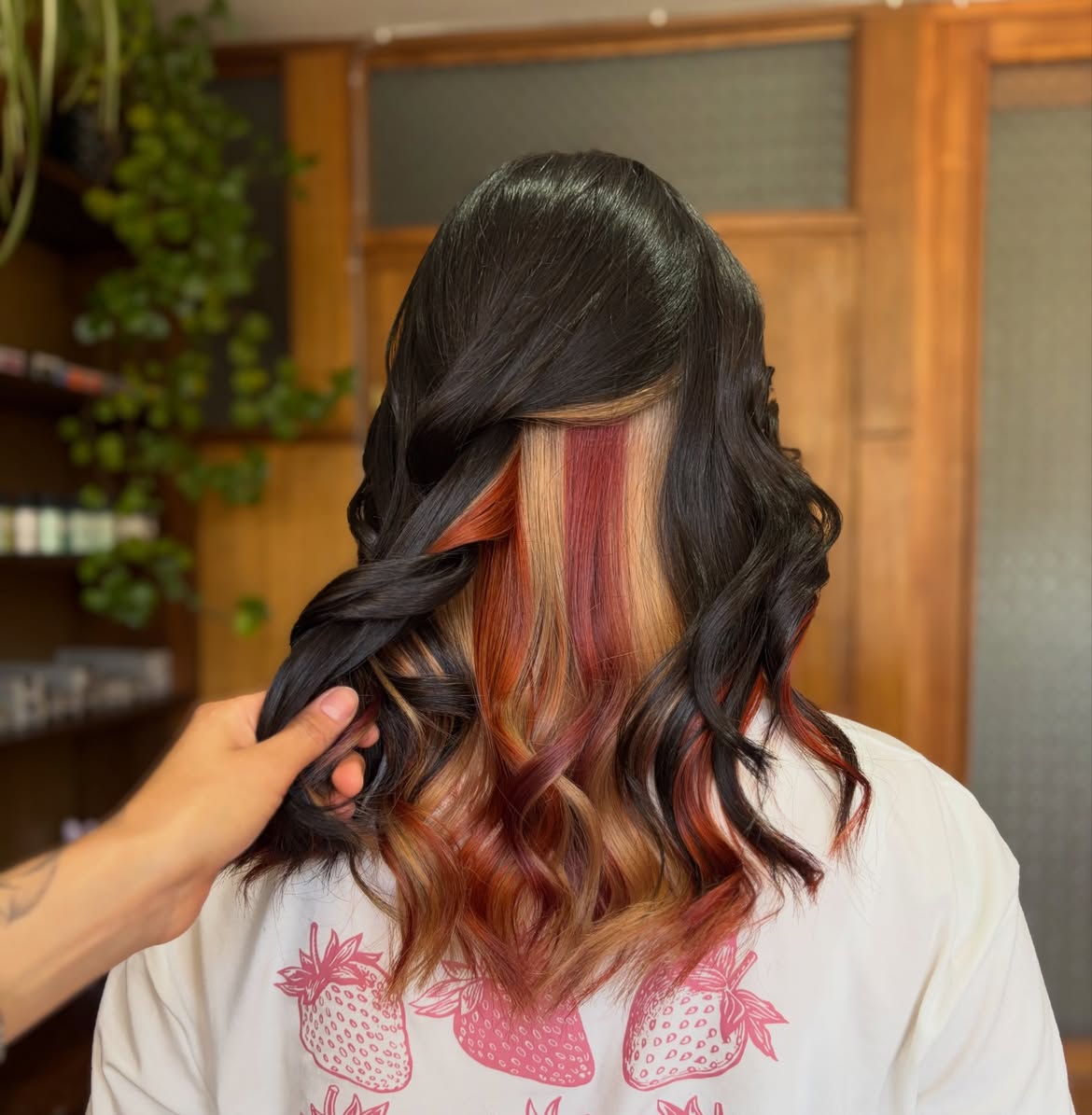 Peekaboo Strawberry Blonde and Copper Streaks