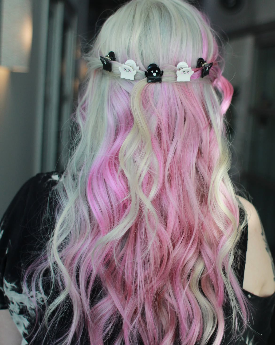 Pink & Blonde Ghost Hair Clips