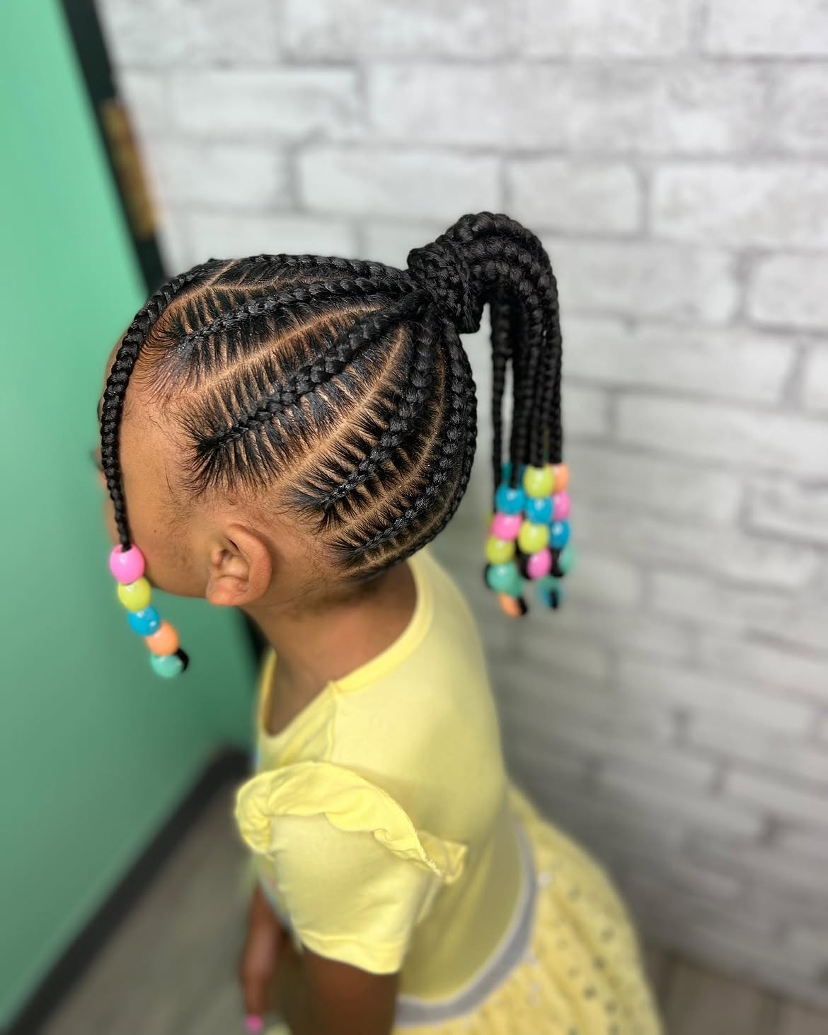 Playful Fulani Braids With Colorful Beads