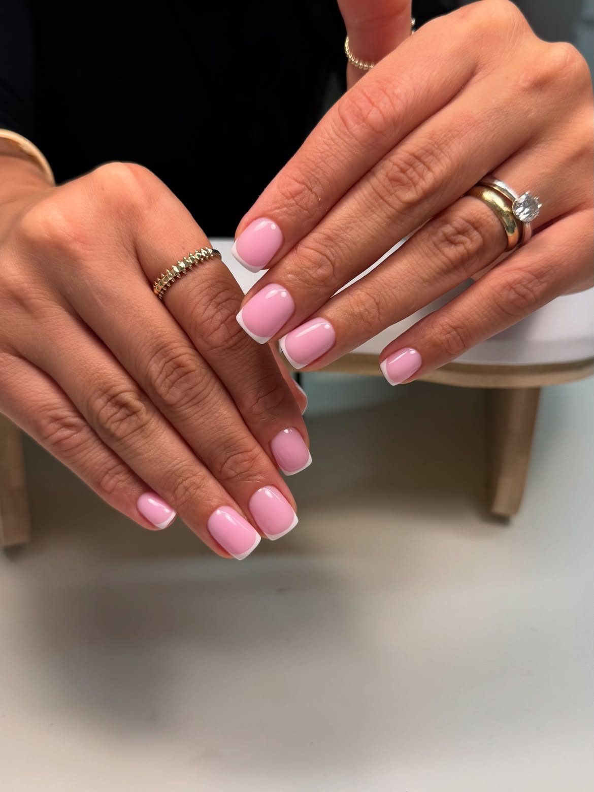 Pretty Pink Classic French Tip Nails