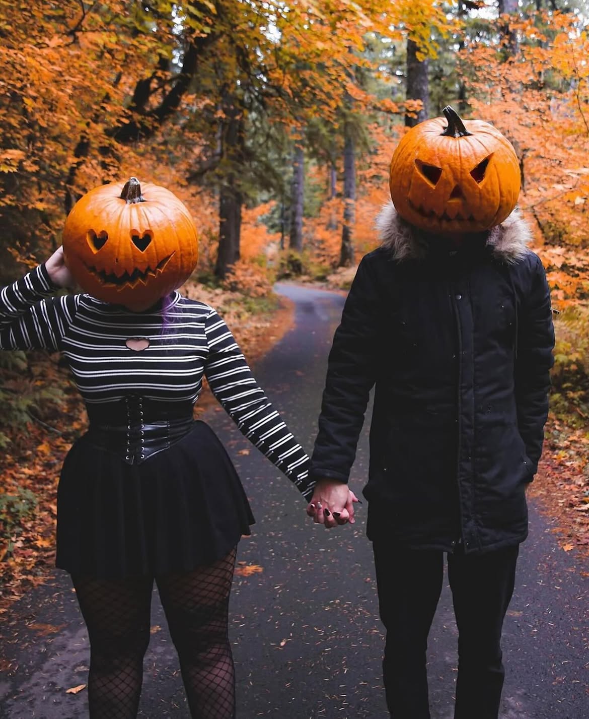 Pumpkin Head Couple Halloween Costume