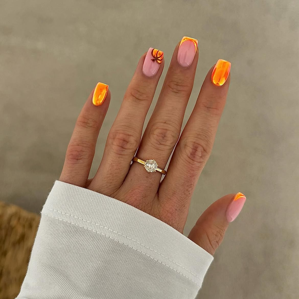 28 Stunning Pumpkin Nail Ideas for a Chic Fall Look 30 Pumpkin Spice French Tip Nails Glow