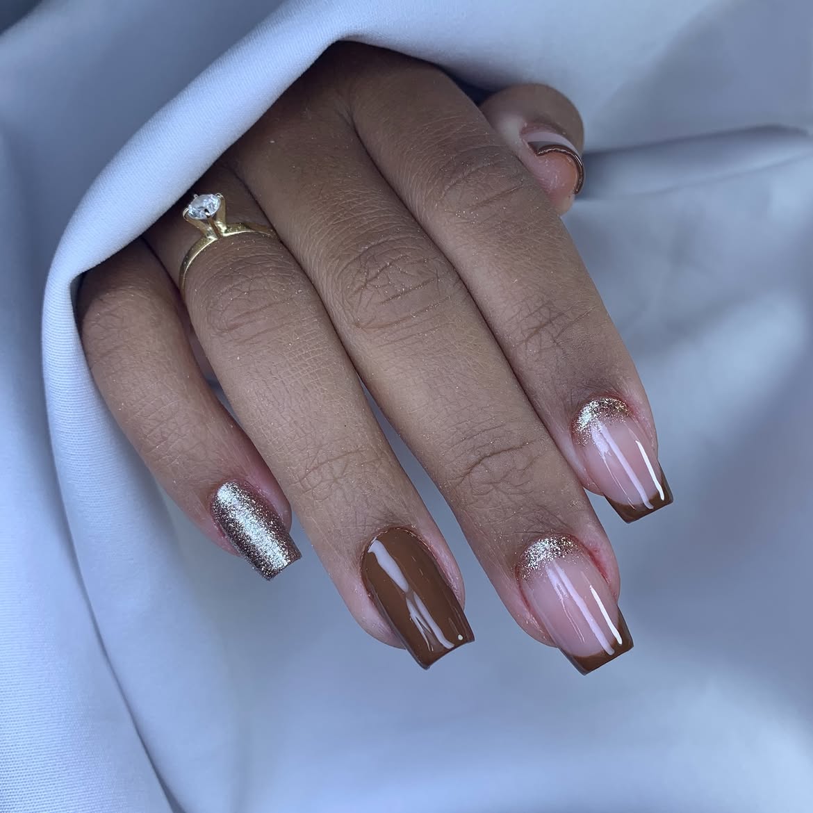 28 Stunning Coffin Nail Ideas for Your Perfect Fall Look 12 Rich Chocolate Brown French Tip Coffin Nails