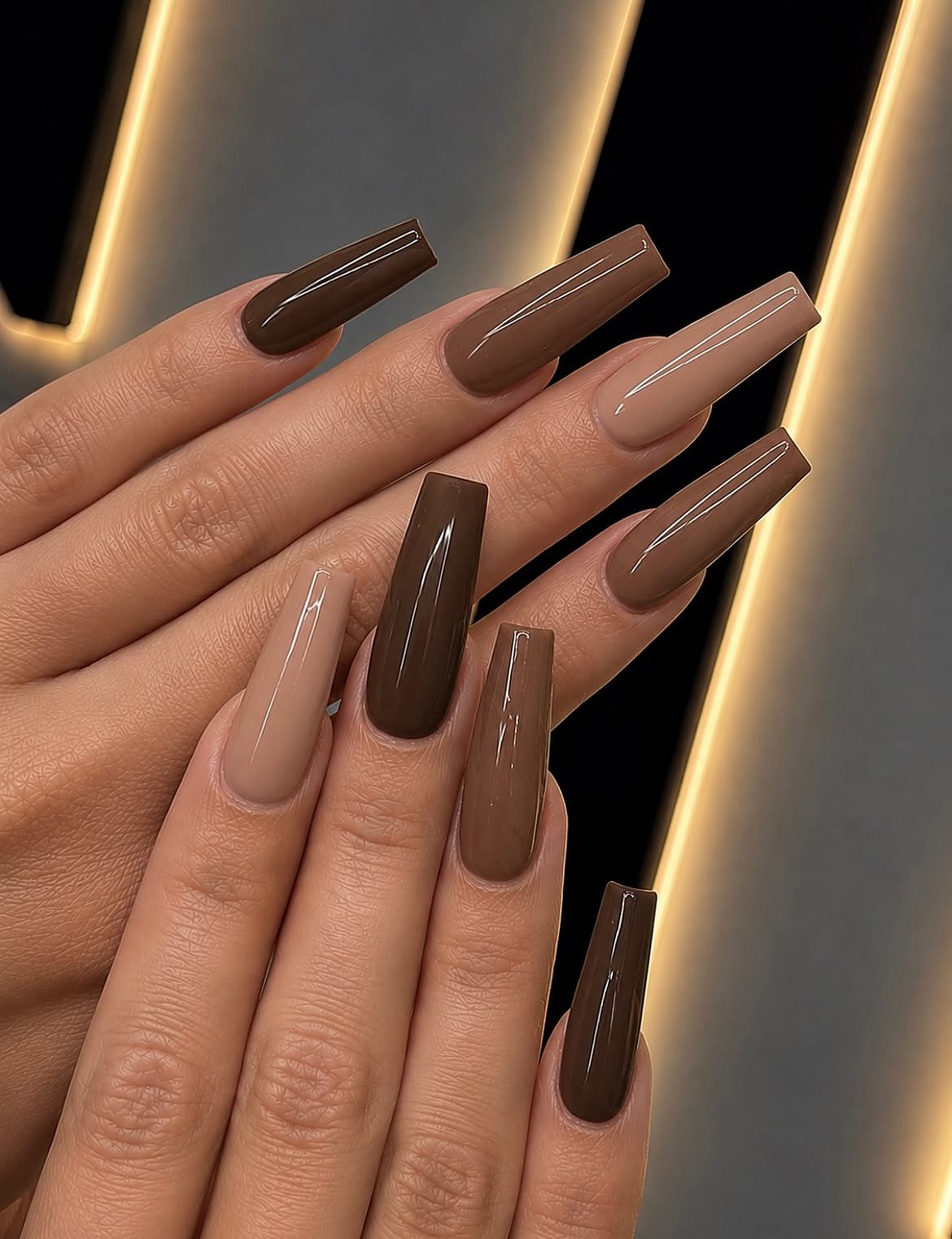28 Stunning Coffin Nail Ideas for Your Perfect Fall Look 30 Rich Chocolate Brown Matte Coffin Nails