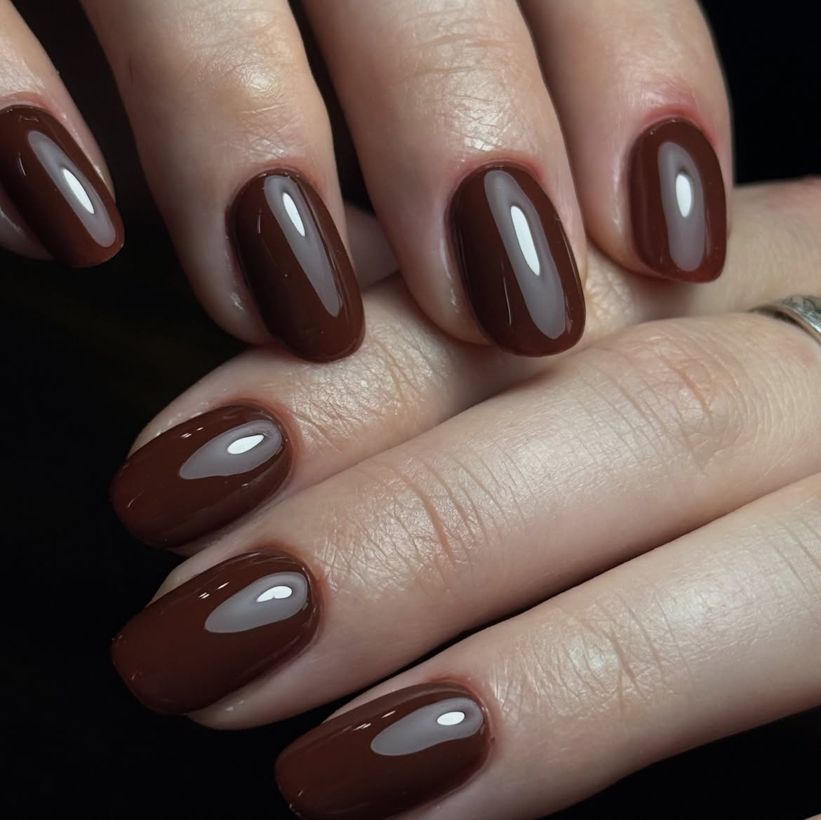 29 Stunning October Nail Ideas You Need To Try Now 9 Rich Chocolate Oval Glossy Nails