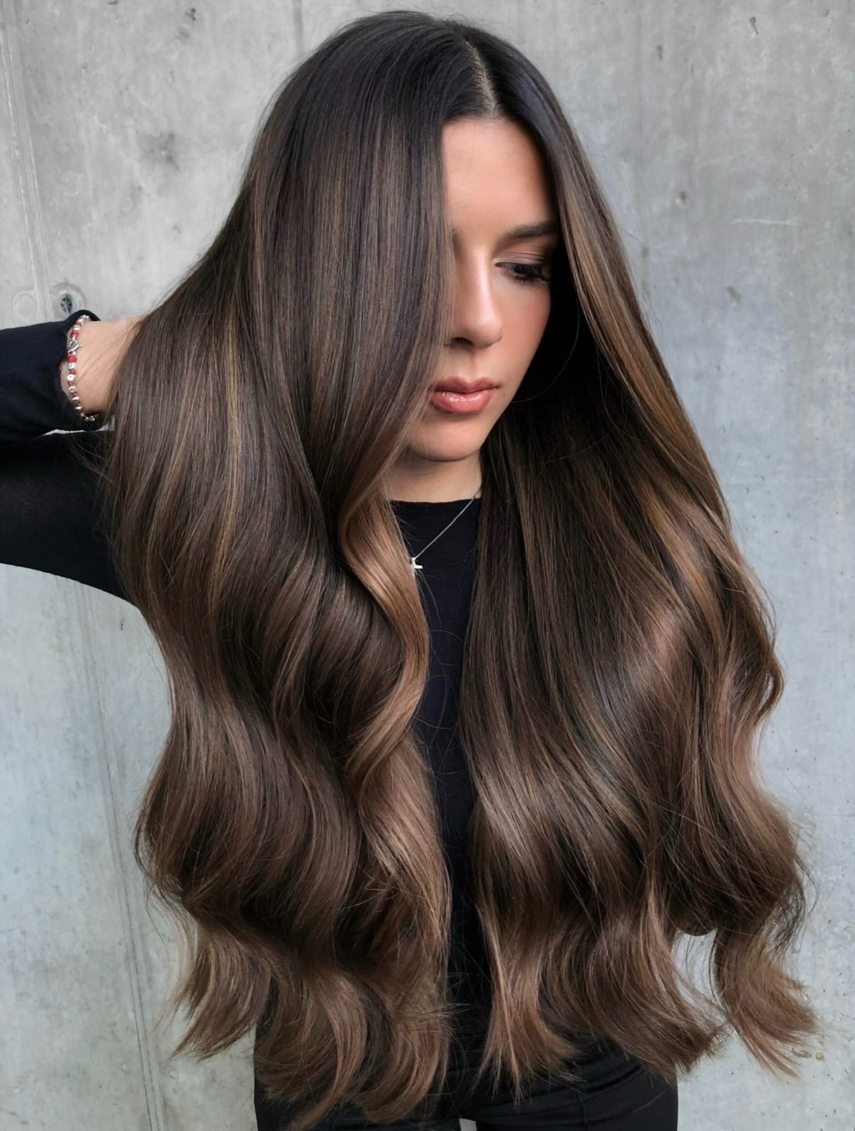 Rich Espresso Balayage With Honey Undertones