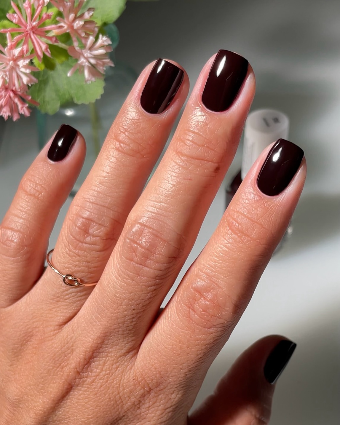 Rich Espresso Bean Glossy Nails