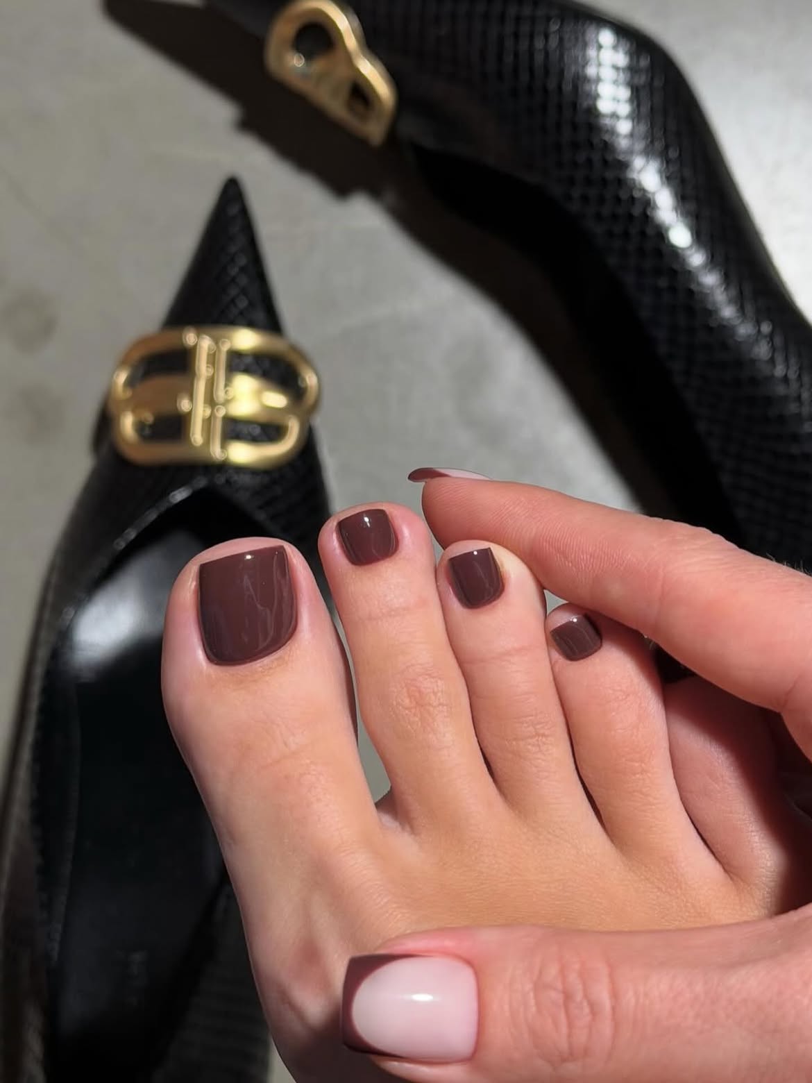 Rich Espresso Brown Square Pedicure