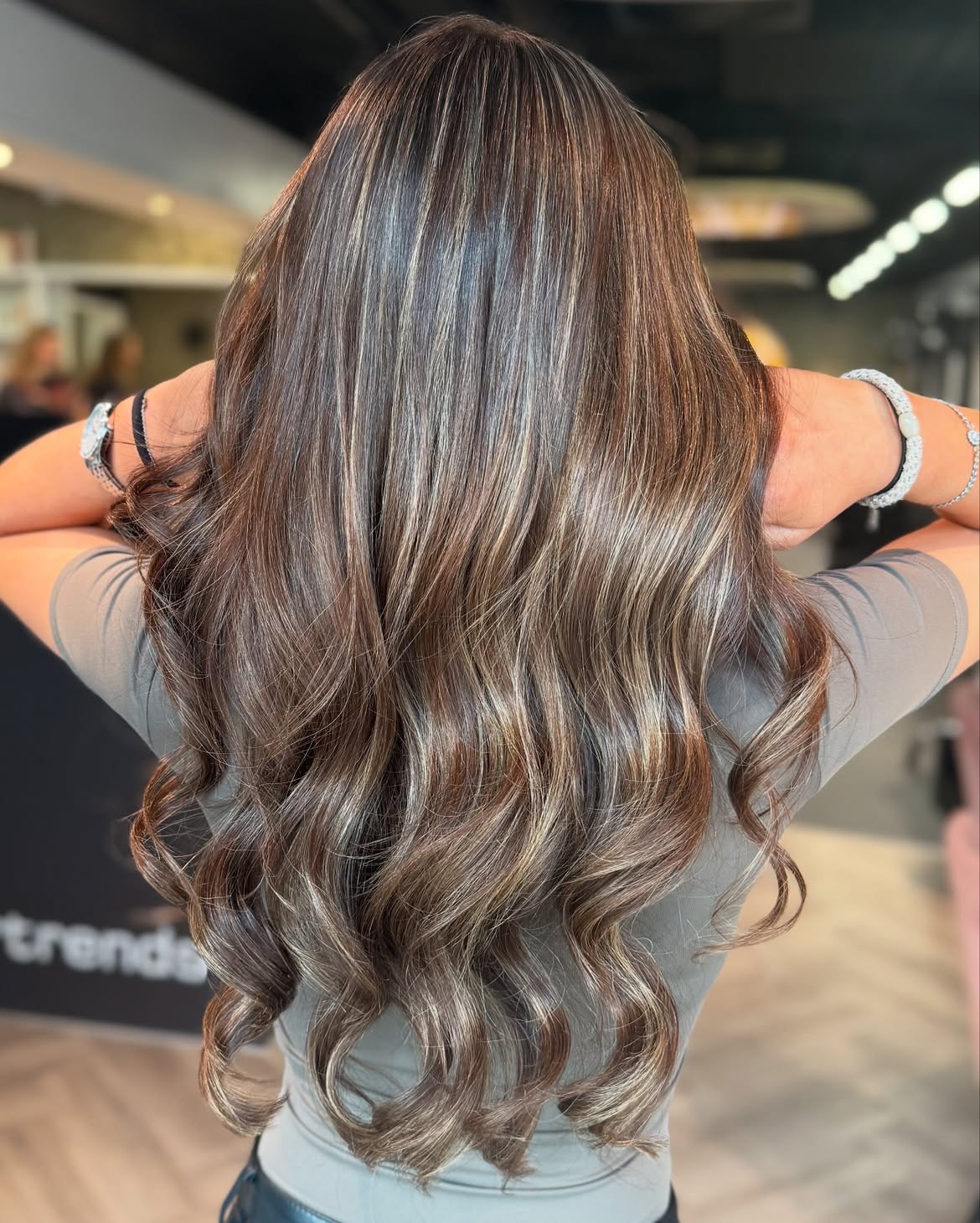 Rich Mocha Brown With Caramel Balayage Waves