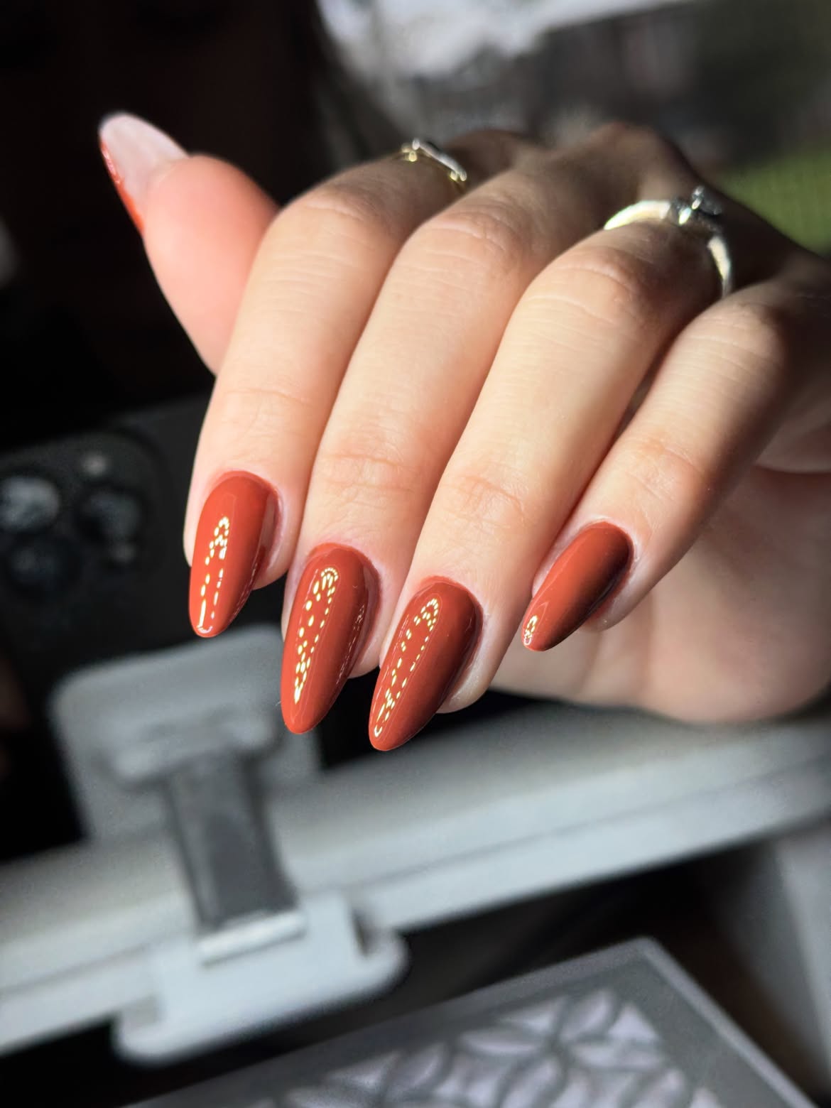 28 Stunning Orange Fall Nail Ideas You Need to Try 30 Rich Terracotta Glossy Almond Nails