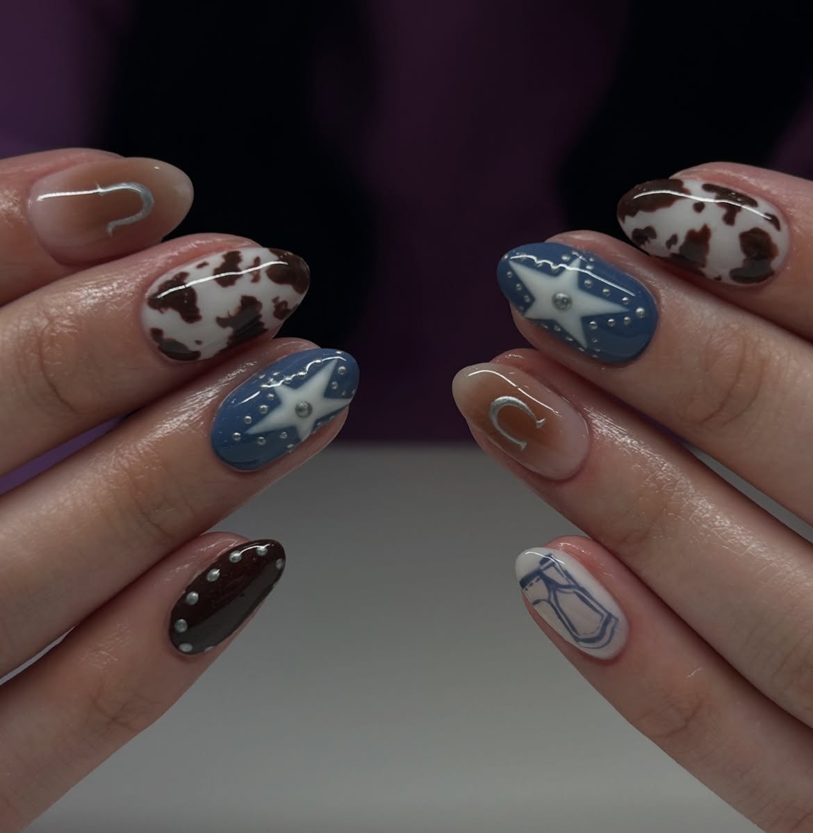 Rustic Western Rodeo Cowgirl Nail Art