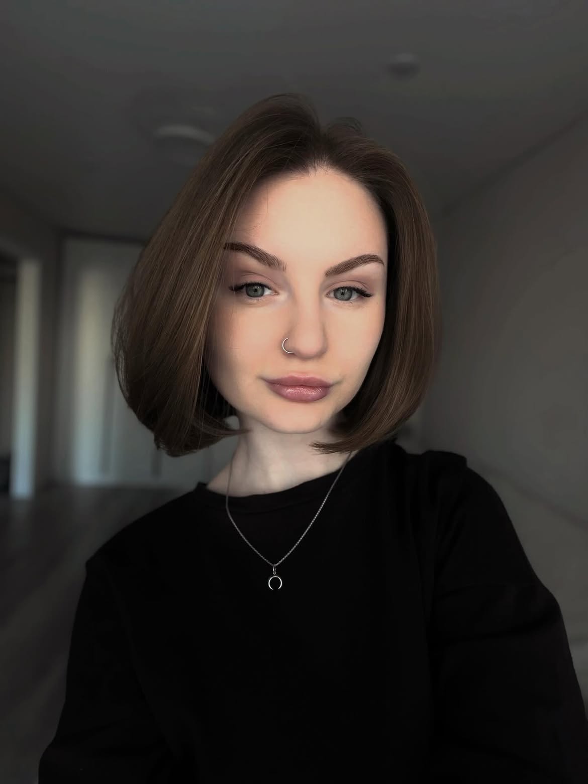 Sleek Chocolate Brown Bob With Subtle Inward Flip