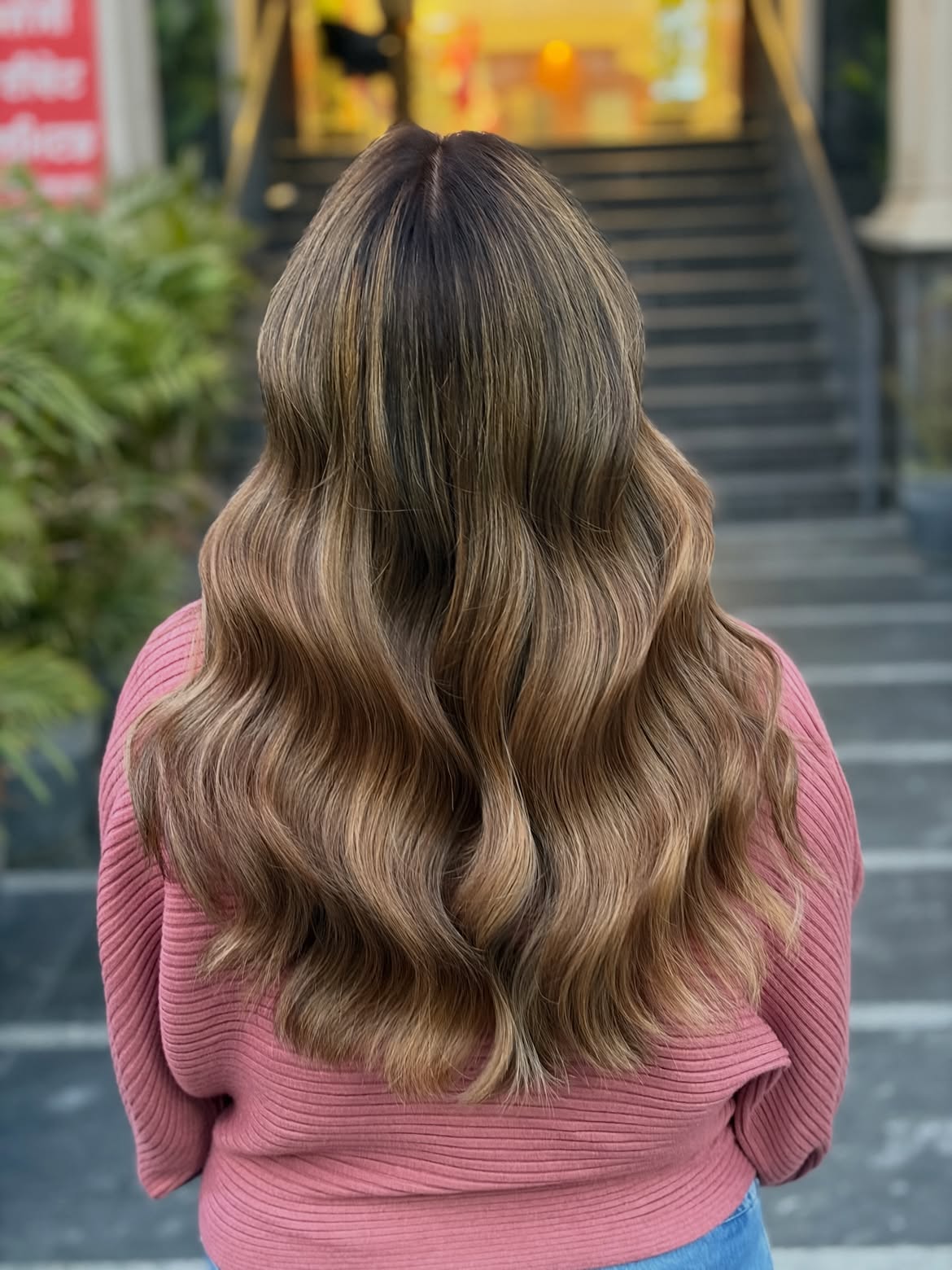 Smoky Mushroom Brown Waves With Dimensional Balayage