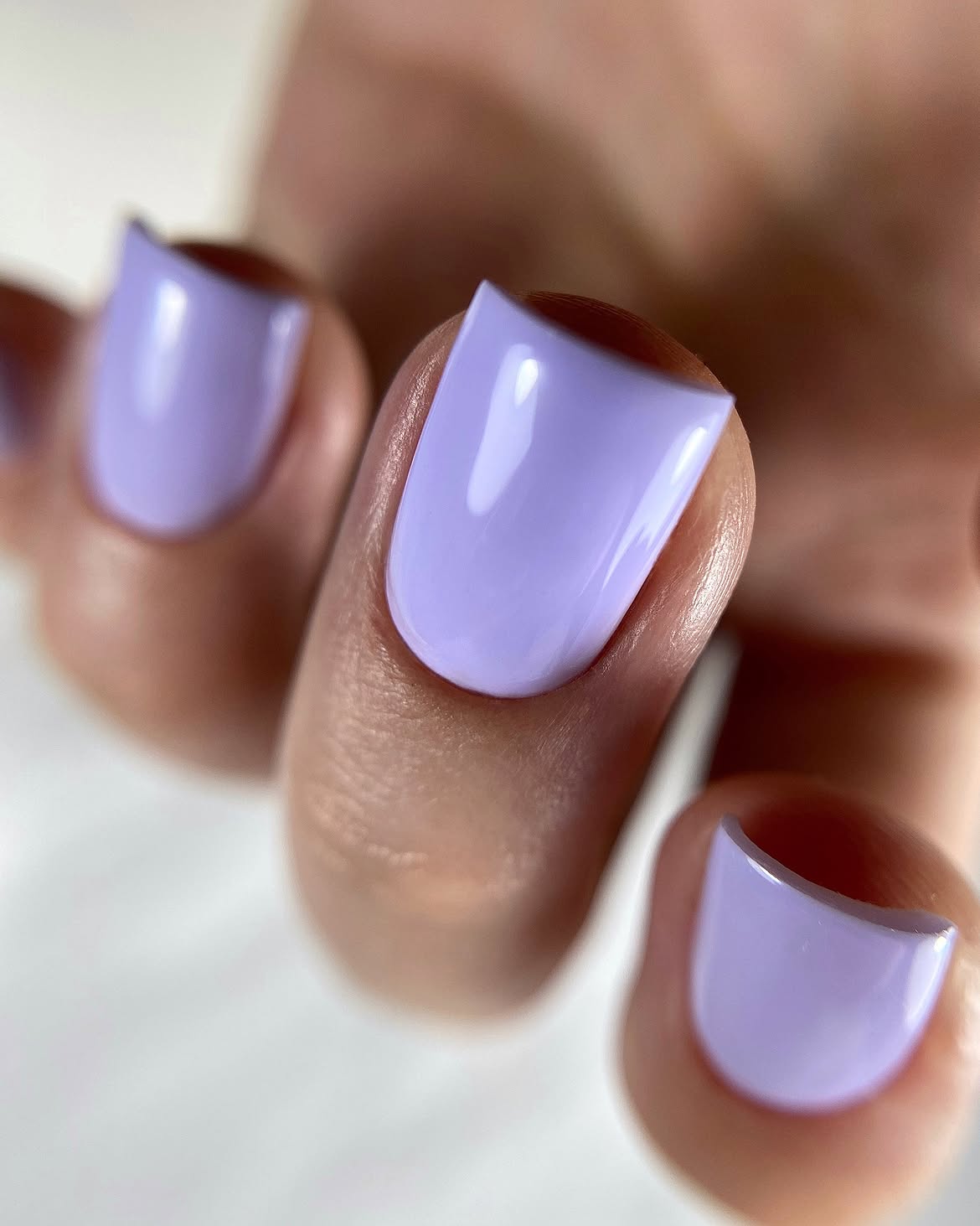 Soft Lilac Glossy Squoval Nails