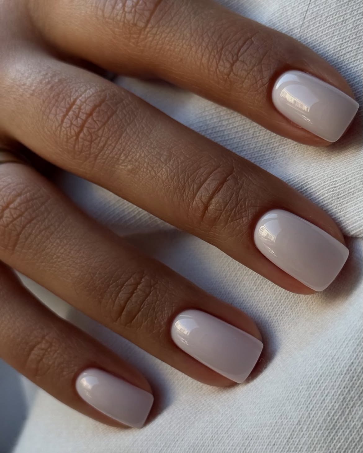 Soft Milky Nude Squoval Nails