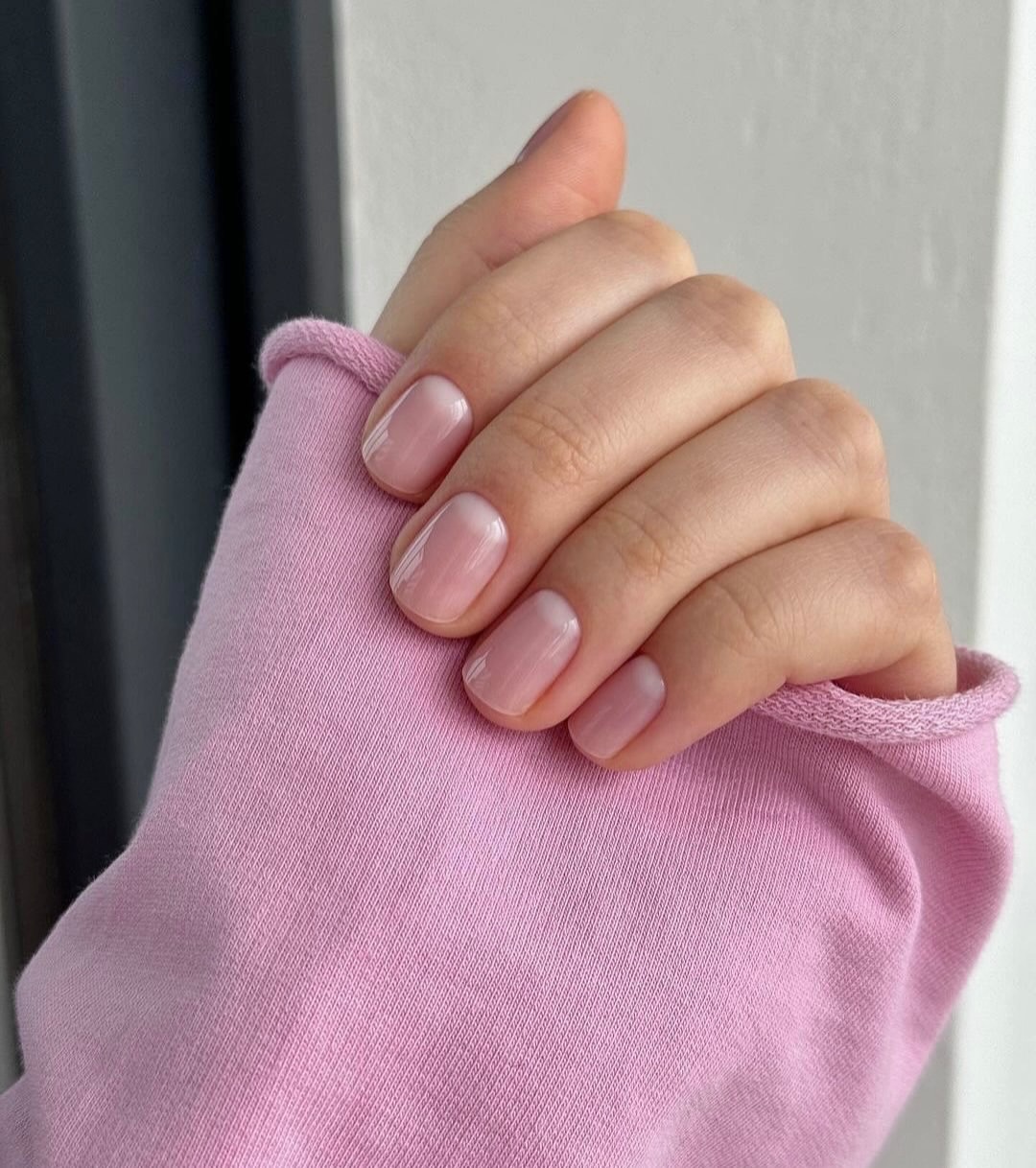 Soft Milky Pink French Manicure