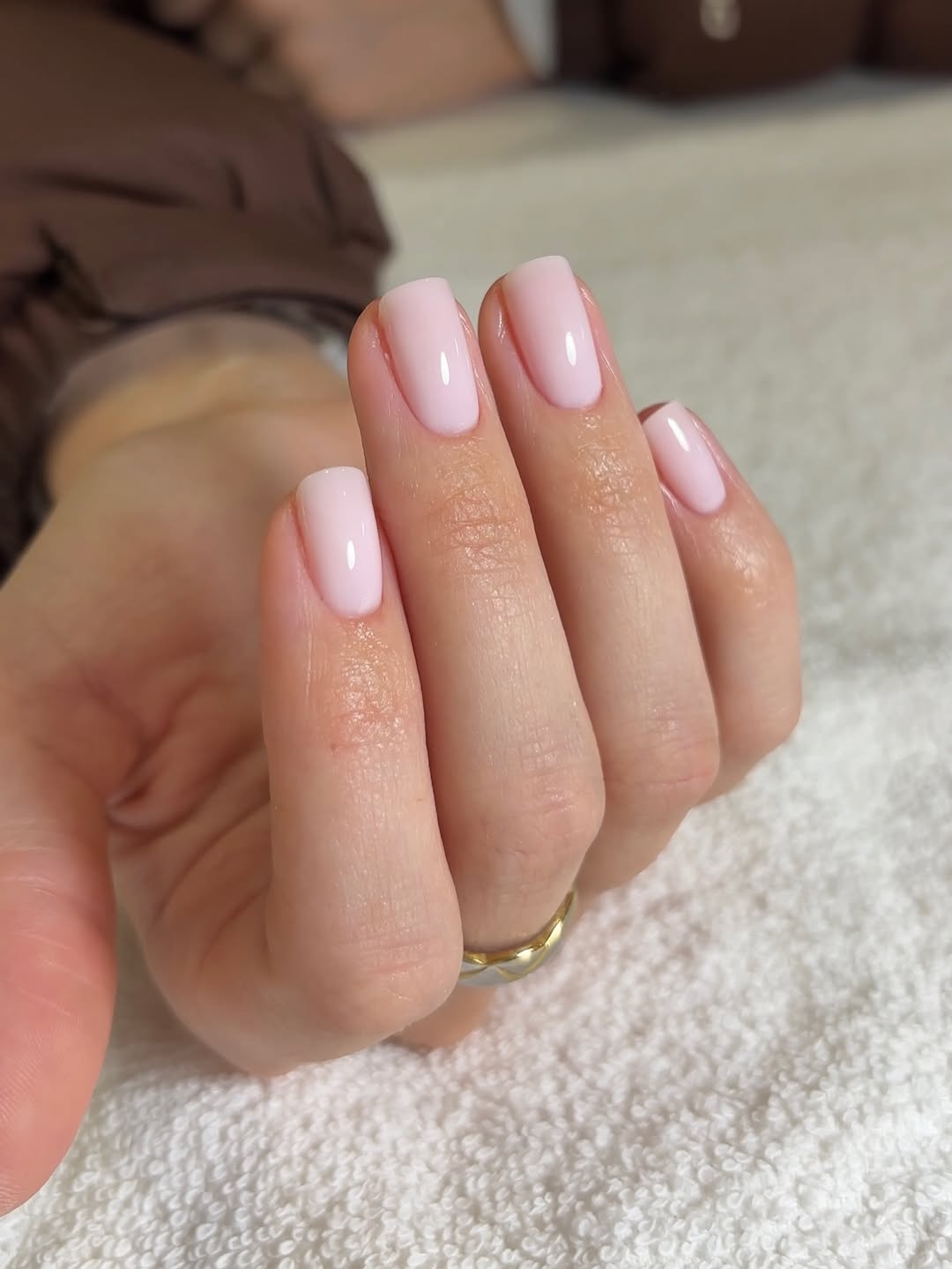 Soft Milky Pink Oval Nails