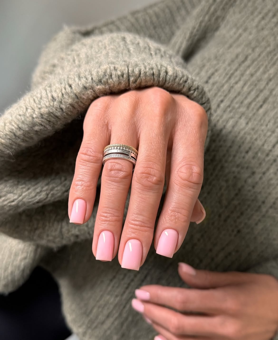 Soft Pink Glossy Squoval Manicure