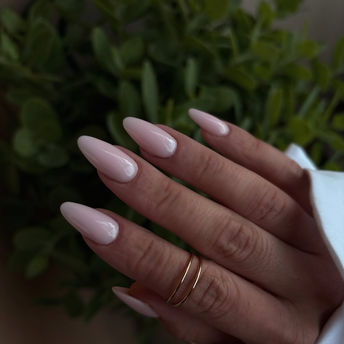Soft Pink Milky Almond Nails