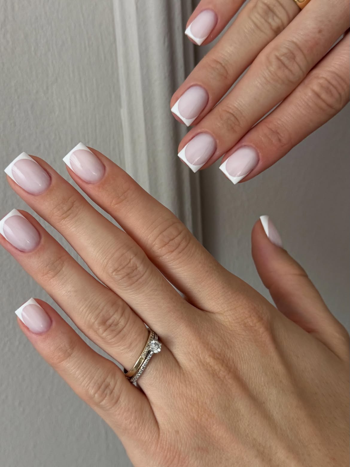 Soft Pink Milky French Tip Nails