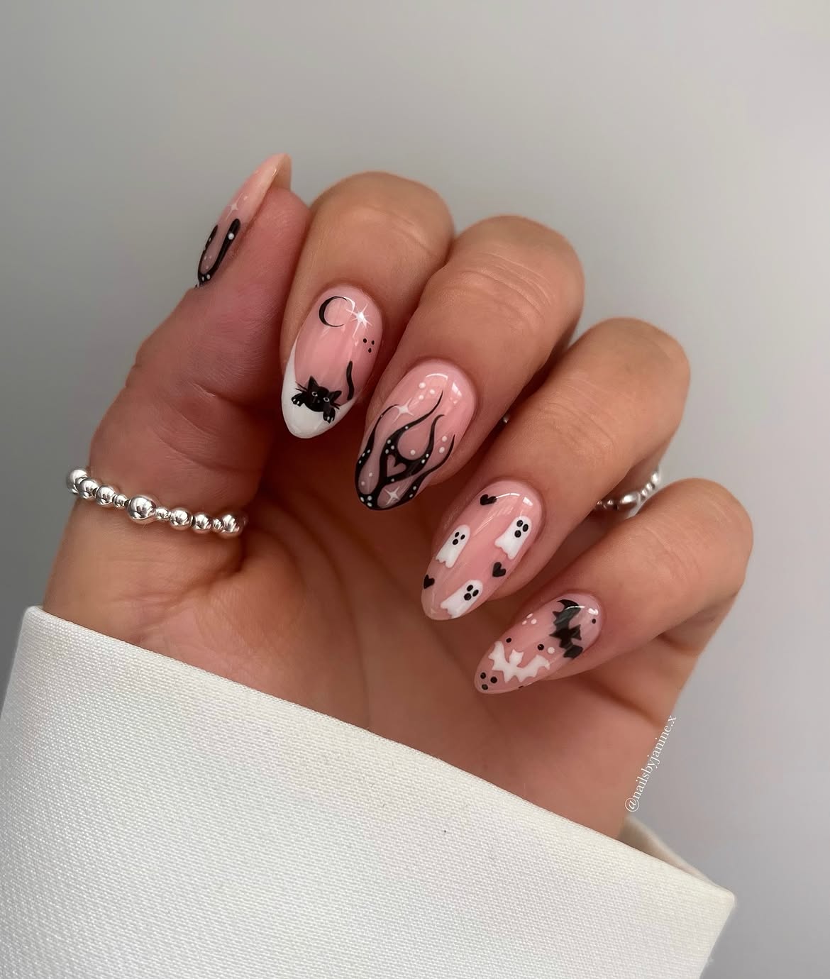 Spooky Cute Halloween French Tip Nails