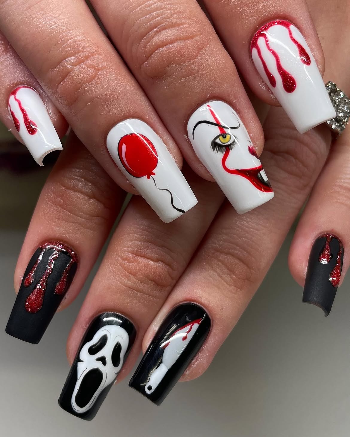 Spooky Halloween Horror Icon Nail Art