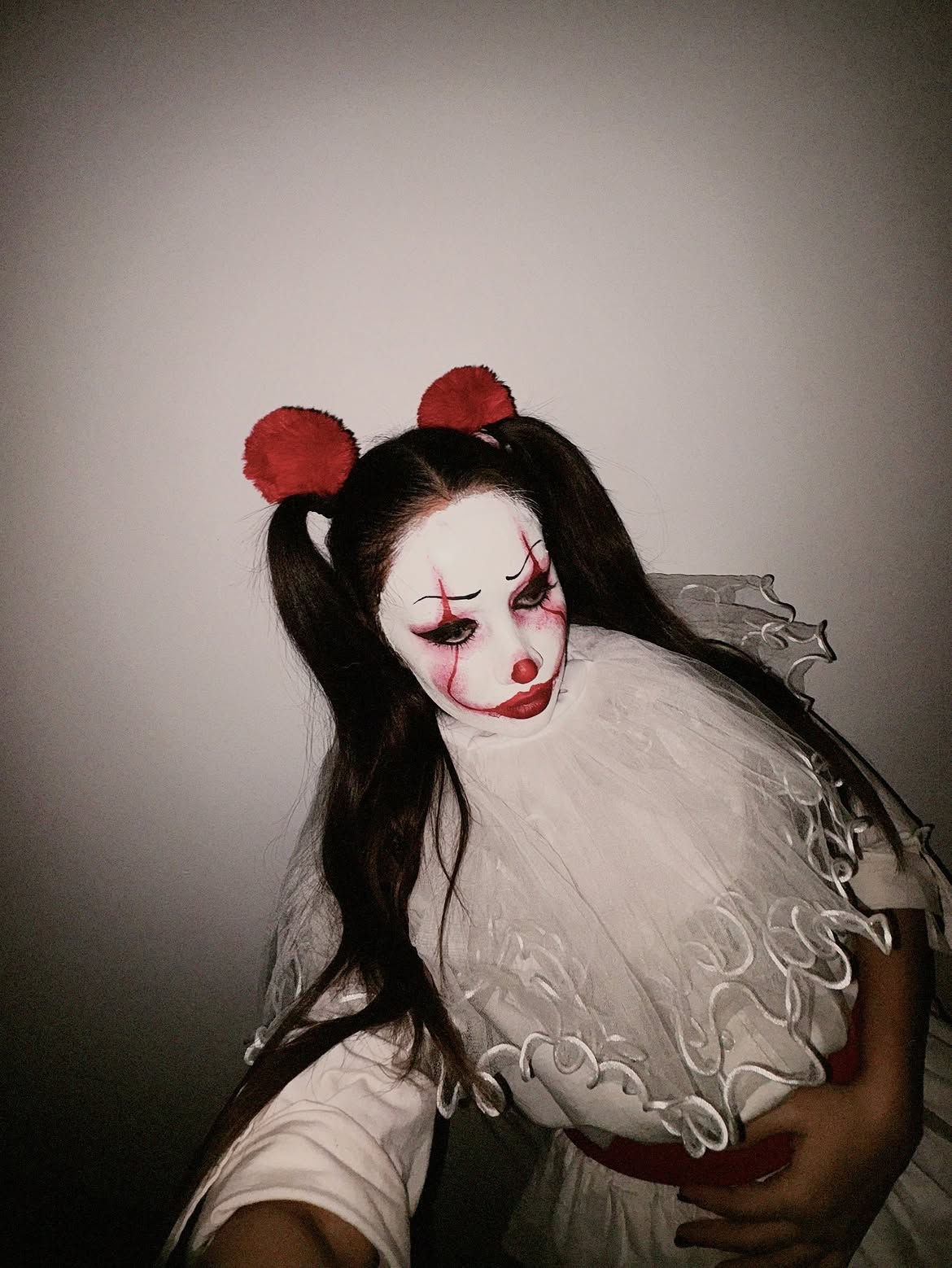 Spooky Pigtails Halloween Clown Hairstyle