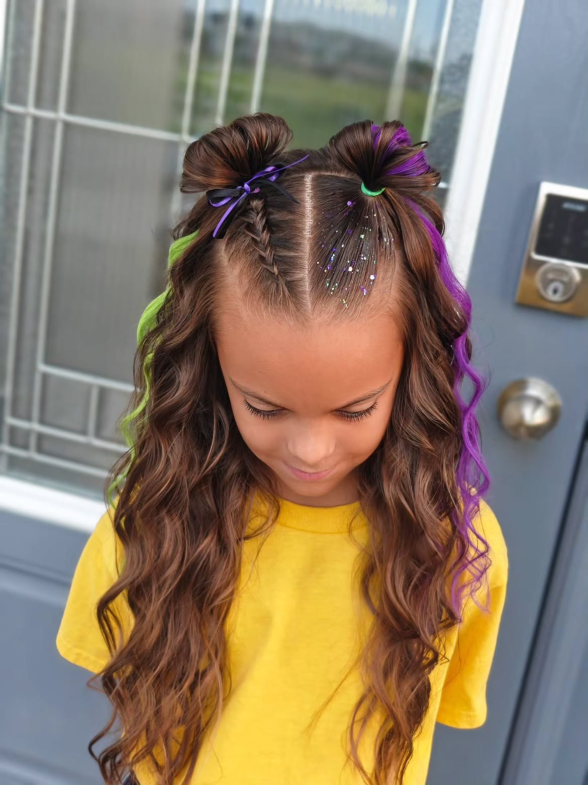 Spooky Sparkle Space Buns With Braids