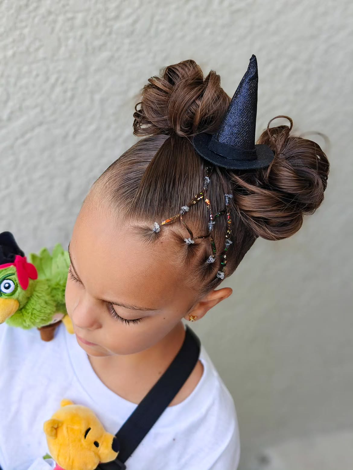Spooky Sparkly Spiderweb Witchy Buns