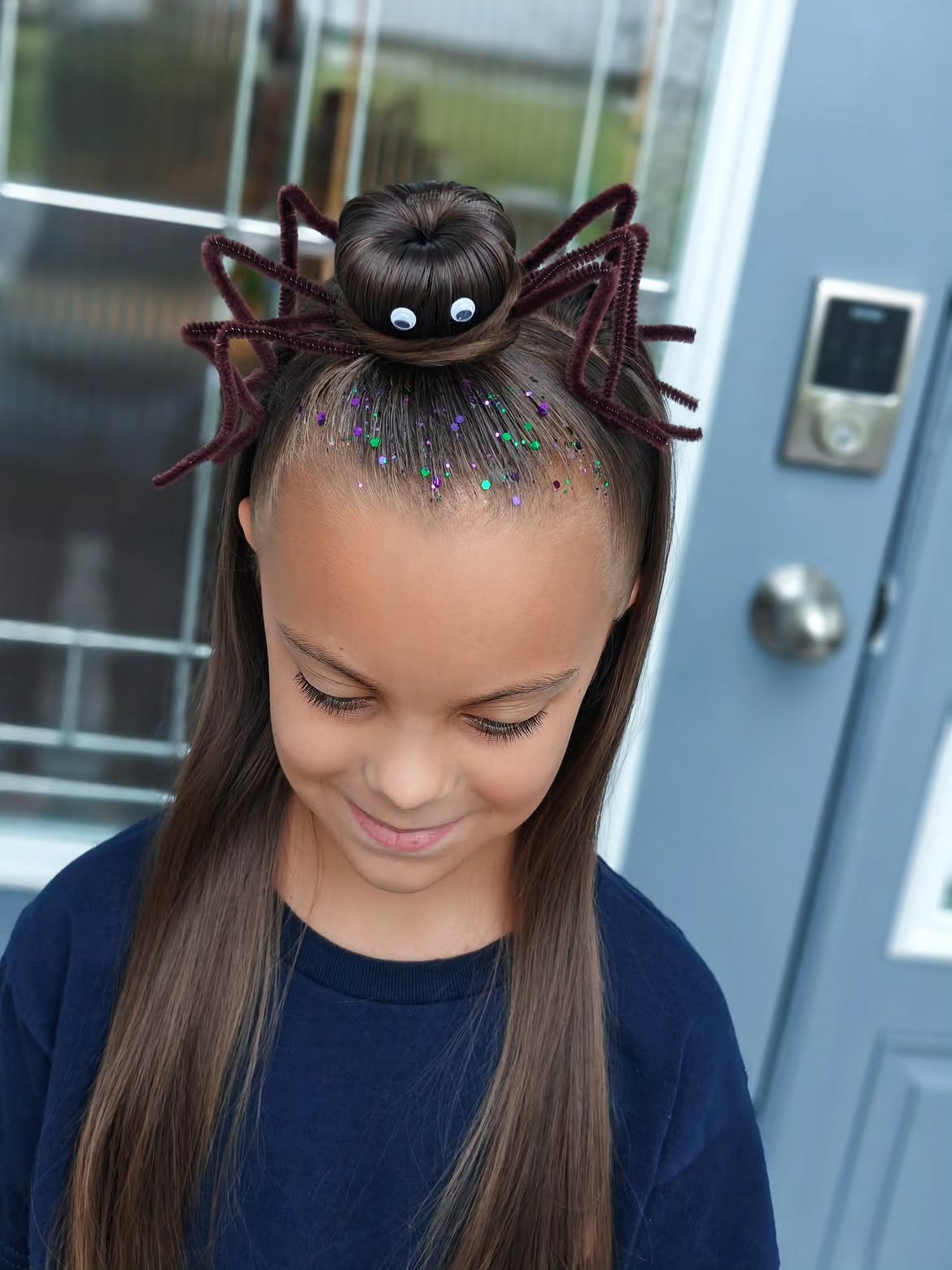 Spooky Spider Halloween Hair With Glitter