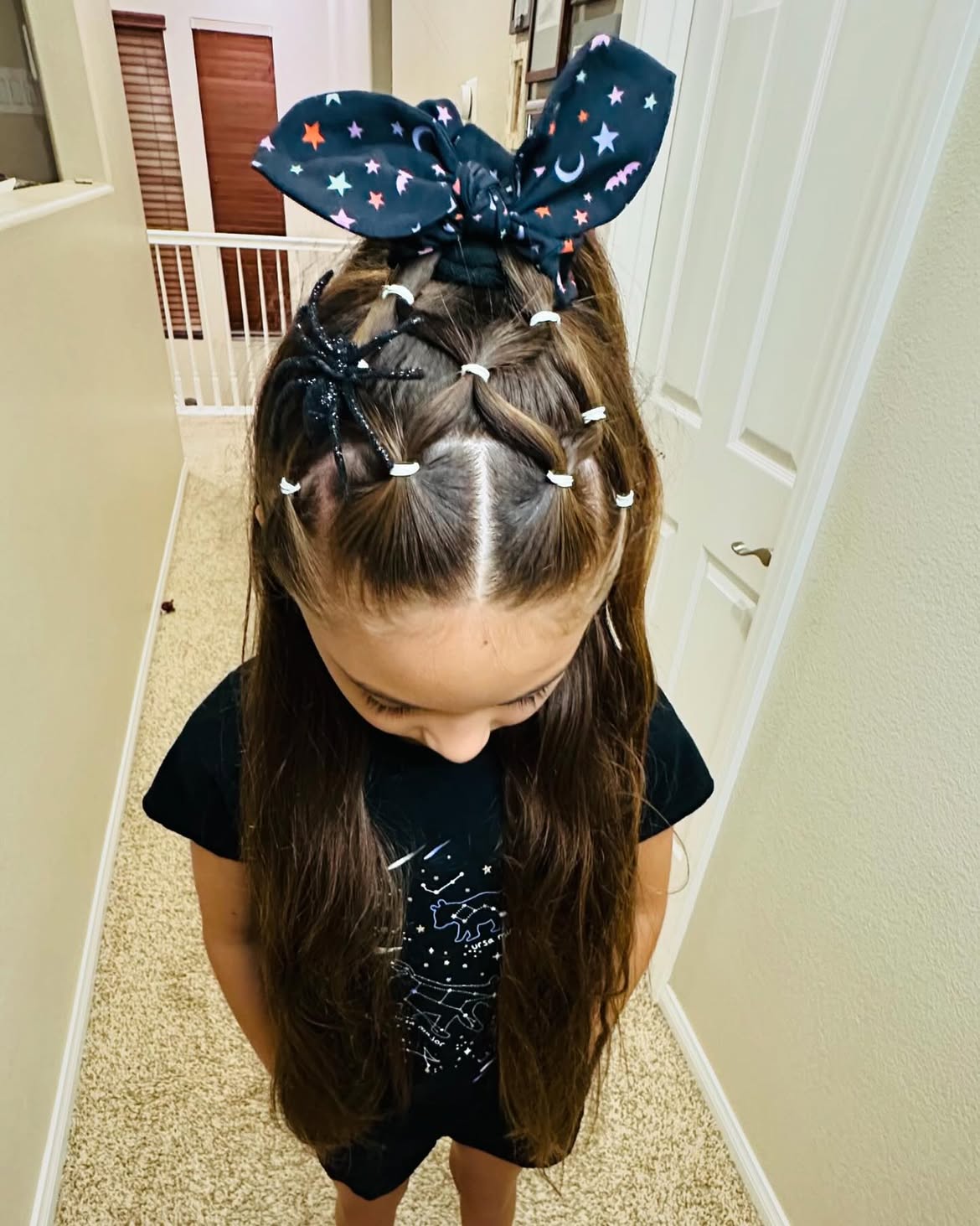Spooky Spider Web Braids With Halloween Bow