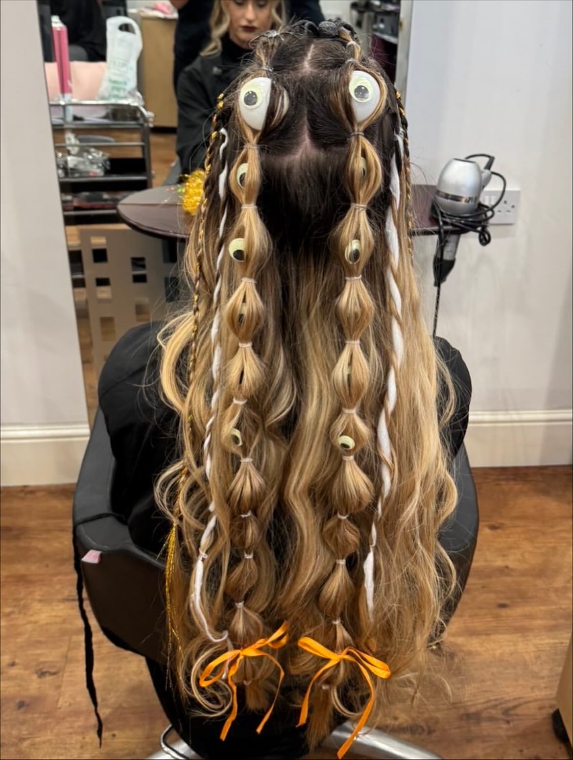 Spooky Spider Web Bubble Braids