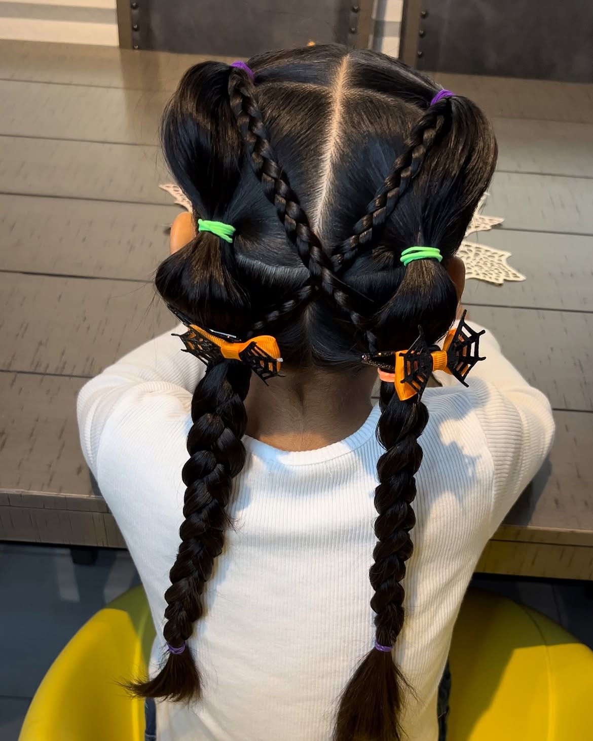 Spooky Spiderweb Braids With Halloween Bows