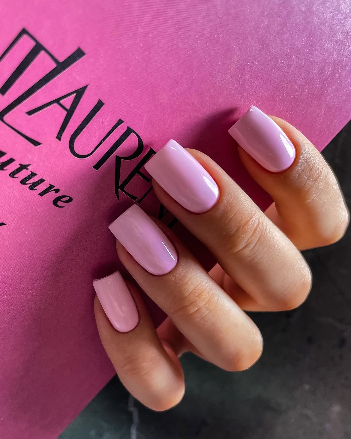 Sweet Lavender Pink Squoval Nails