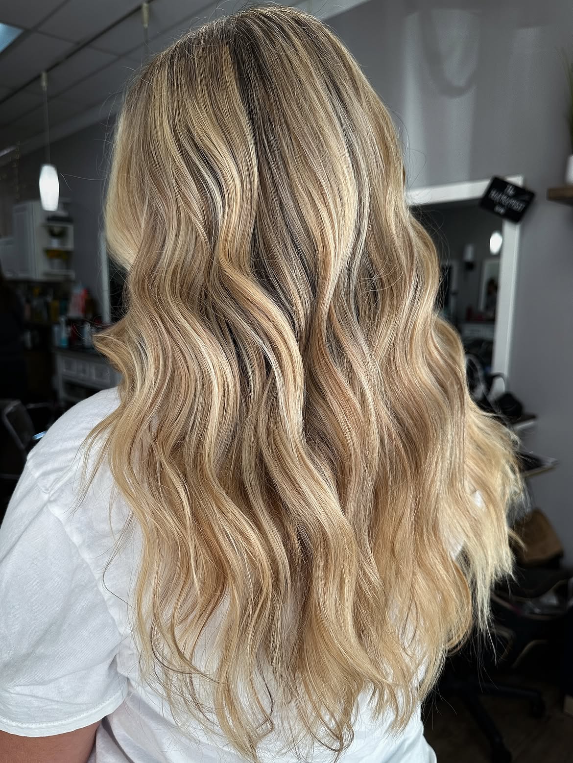 Textured Honey Blonde Balayage Waves