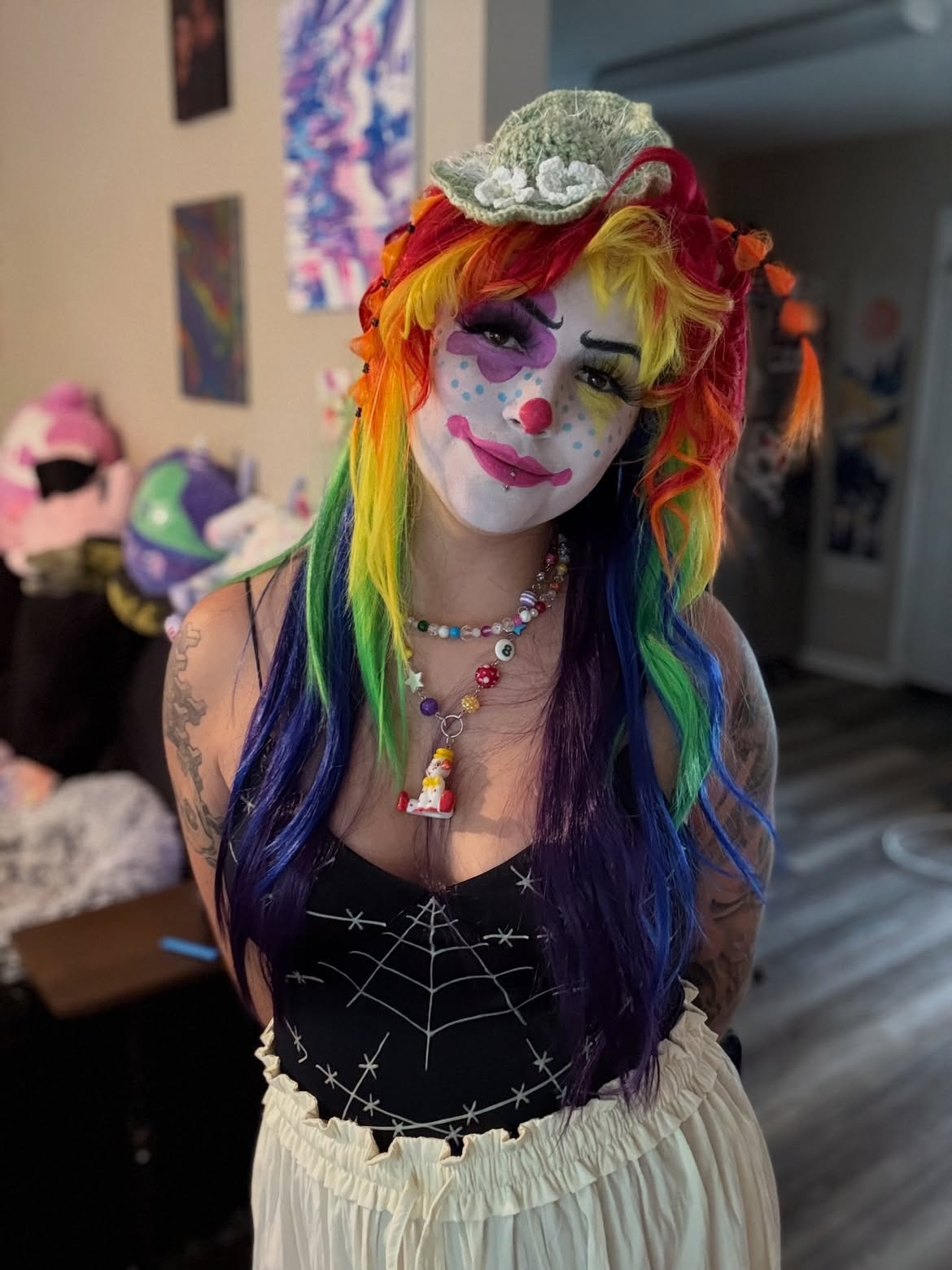 Vibrant Rainbow Clown Core Hair