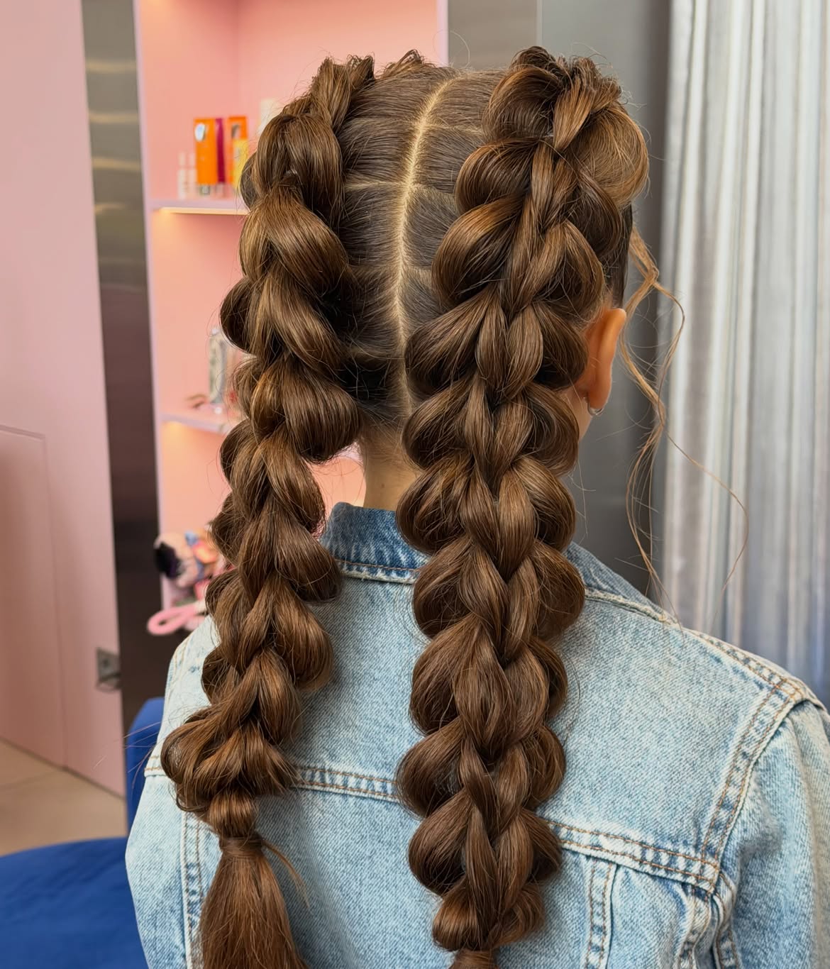 Voluminous Dutch Braids With Subtle Face-Framing Curls