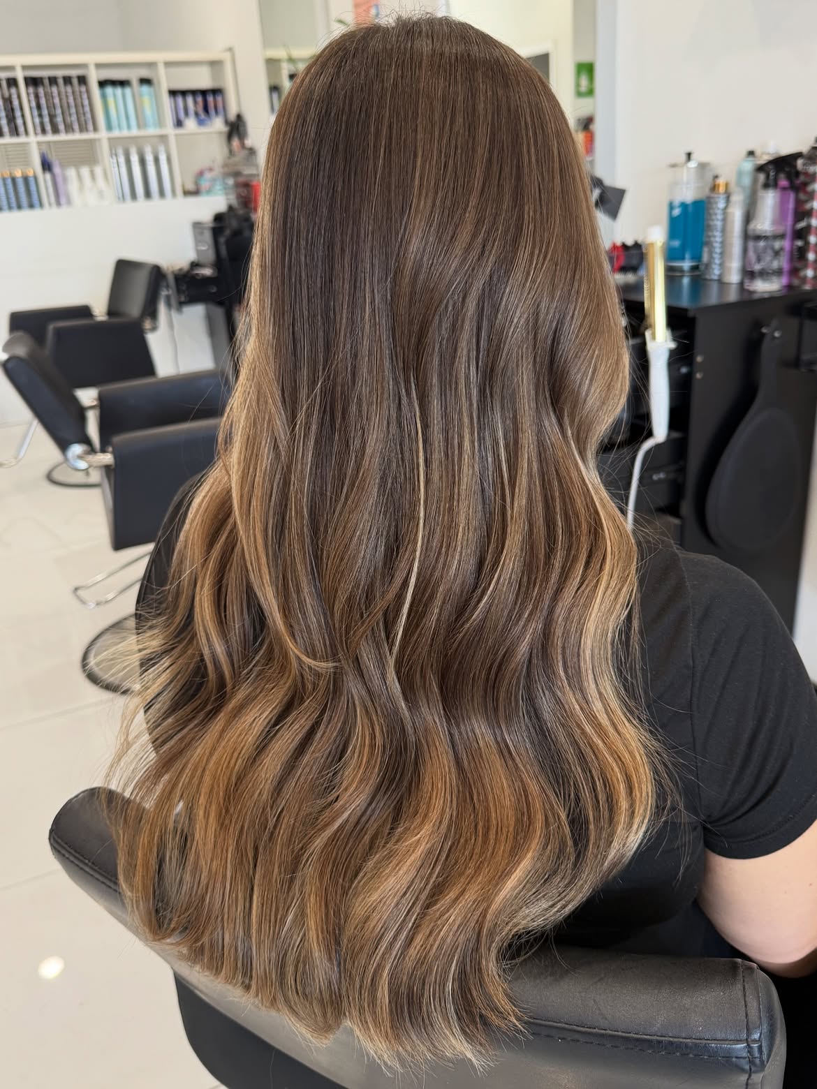 Warm Caramel Balayage With Effortless Waves
