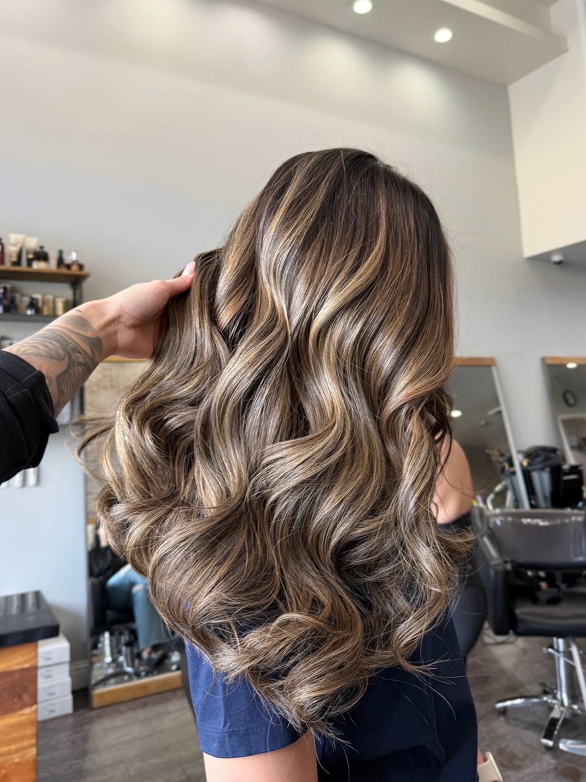 Warm Caramel Balayage With Loose Waves