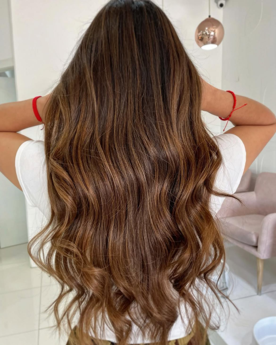 Warm Cinnamon Balayage With Loose Waves