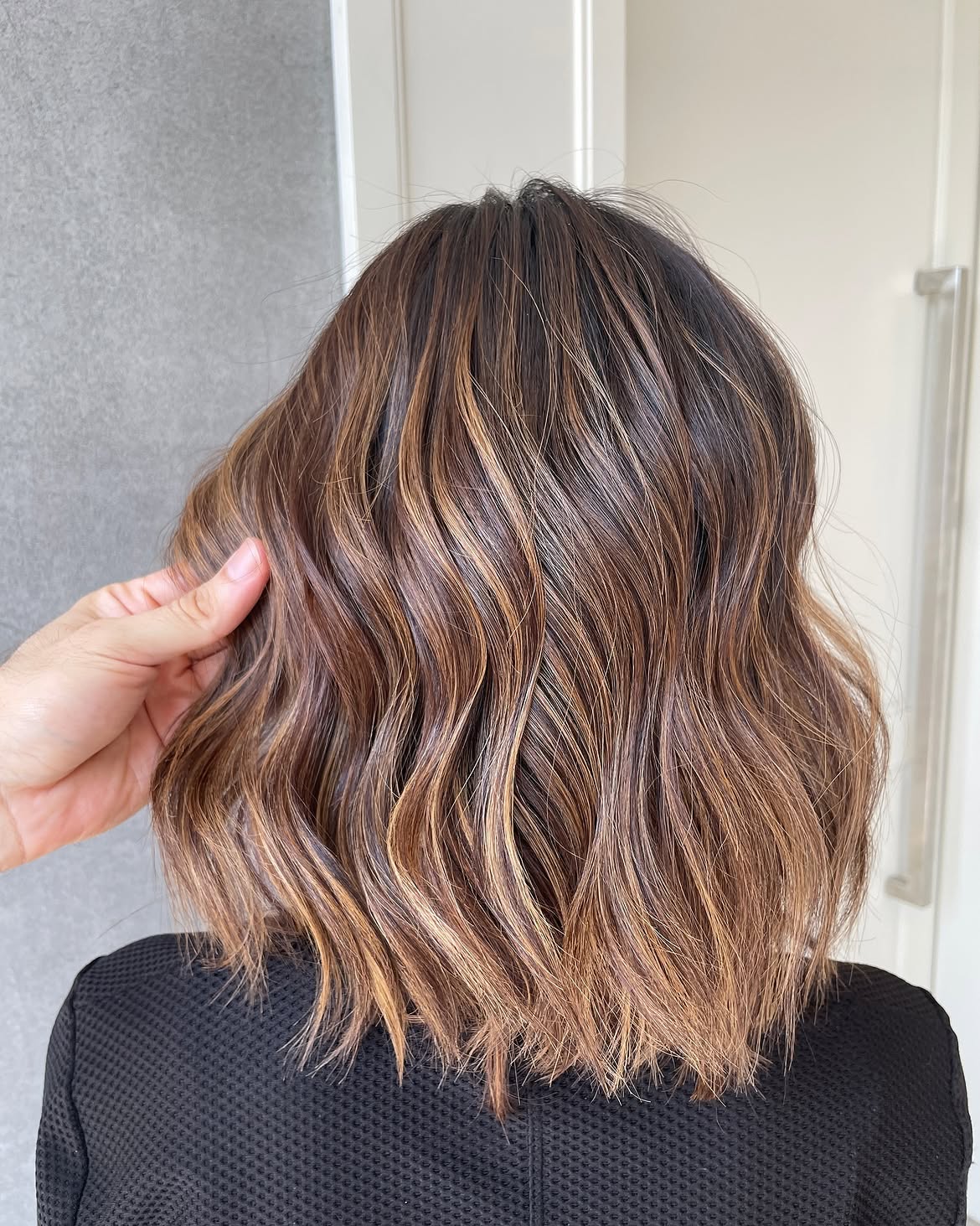 Warm Cinnamon Balayage With Loose Waves