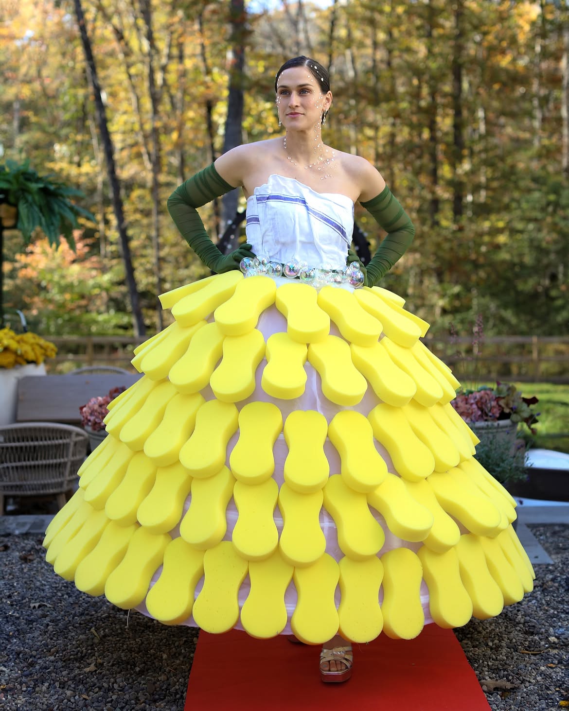 Whimsical Sponge Ballgown Halloween Costume