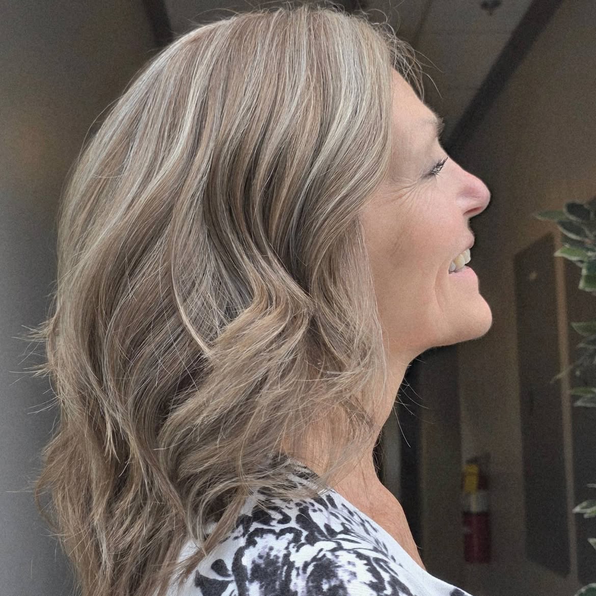 Ash Blonde Balayage With Soft Waves