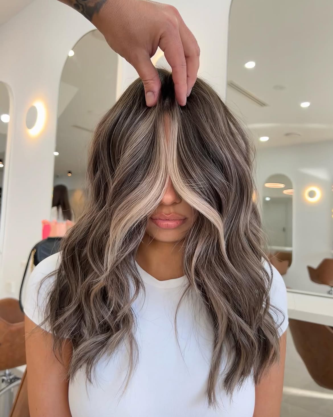 Ash Blonde Money Piece With Subtle Waves