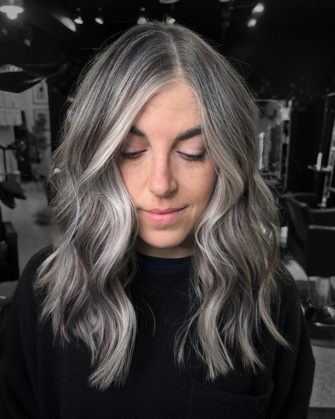 Ashy Grey Blending With Soft Waves