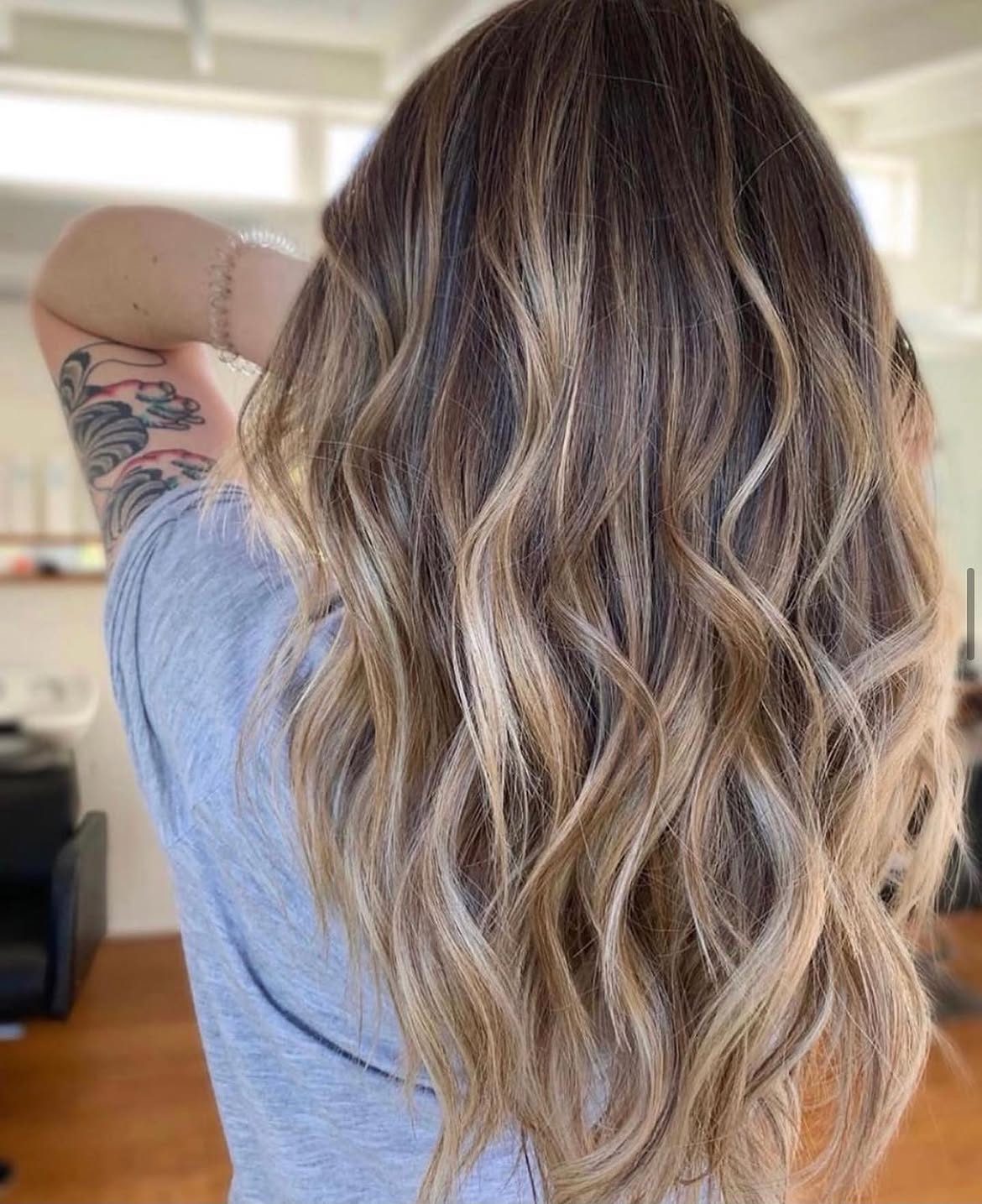 Beachy Waves With Honey Blonde Balayage